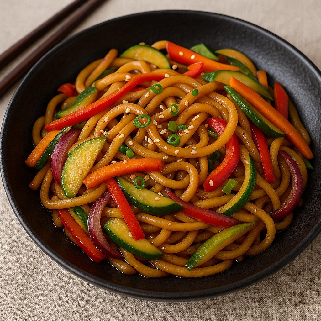 Ricetta Giapponese: Udon o Soba saltati con Verdure e Salsa di Soia all’Ostrica
